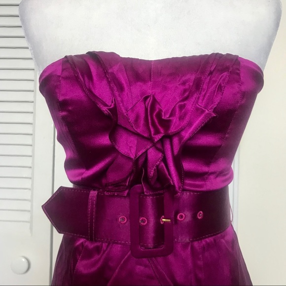 Vintage Express vibrant fuchsia strapless dress - Picture 2 of 5
